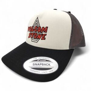 Volcom Stone Pit Stop Trucker Hat Mesh Adjusstable Snapback White Black Grey New